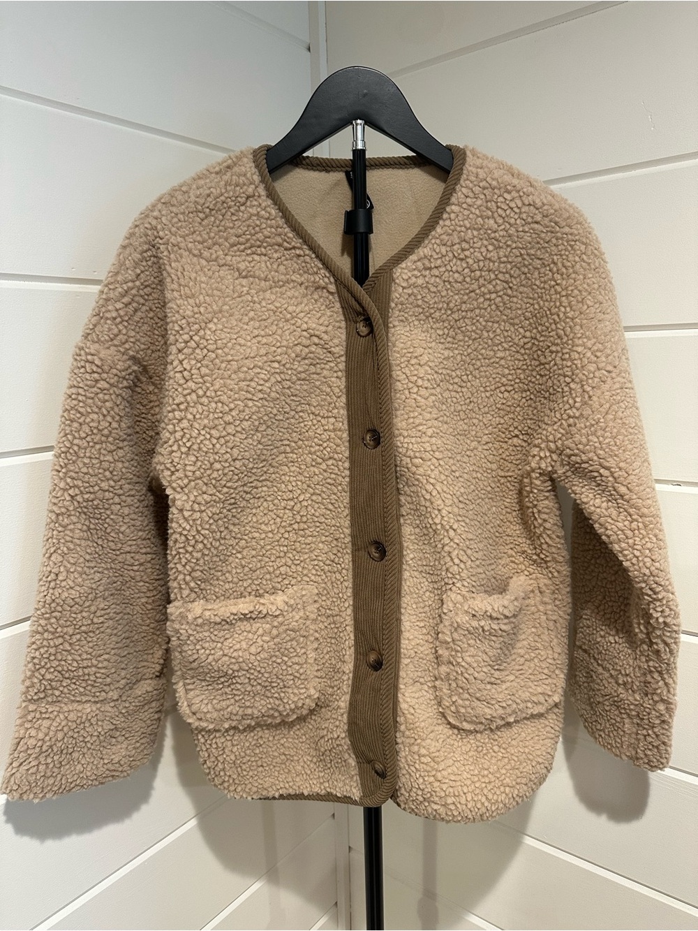 NWT || PrettyGarden Button-Up Fuzzy Sherpa Fleece Jacket. Size: XS Women’s